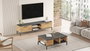 Hanah Home Conjunto Muebles Salón Pino Atlántico Antracita Melamina TV Mesa Centro 160cm