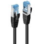 Lindy Cable de Red Cat.6A S/FTP LSZH, 1m, Negro, para Ethernet 10 GBase-T, Ancho de Banda 500MHz