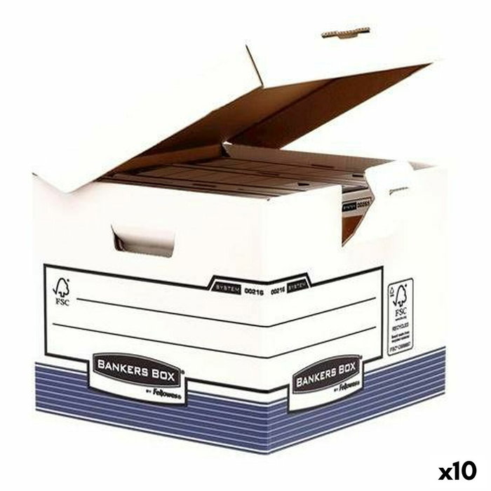 Fellowes Contenedor de Archivo con Tapa Fija Azul-Blanco