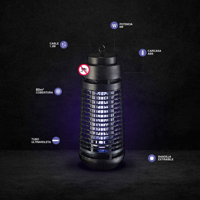 Navelis Mata insectos eléctrico Balonga 6W Negro