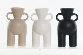 DKD Home Decor Jarrón de Porcelana Surtido 11,5x9x19,5 cm