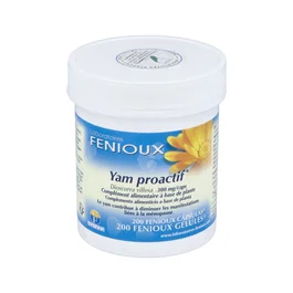 Fenioux Yam Proactiv 200 Cápsulas - Extracto de Ñame con Diosgenina para Sofocos y Síntomas Menopáusicos