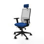 PIQUERAS Y CRESPO Silla de oficina Horna con mecanismo Sincro Azul y Blanco