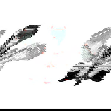 Metabo Set KGS 305 M + KSU 401 Sierra ingleteadora doble bisel 30.5 cm 1600W 3700 RPM con guía láser