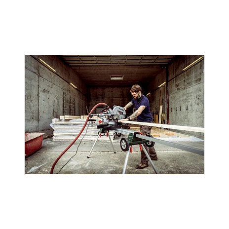 Metabo Set KGS 305 M + KSU 401 Sierra ingleteadora doble bisel 30.5 cm 1600W 3700 RPM con guía láser