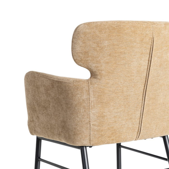Silla Beige Tejido-Metal Salón 59,50 X 62,50 X 86 cm (Set de 2)
