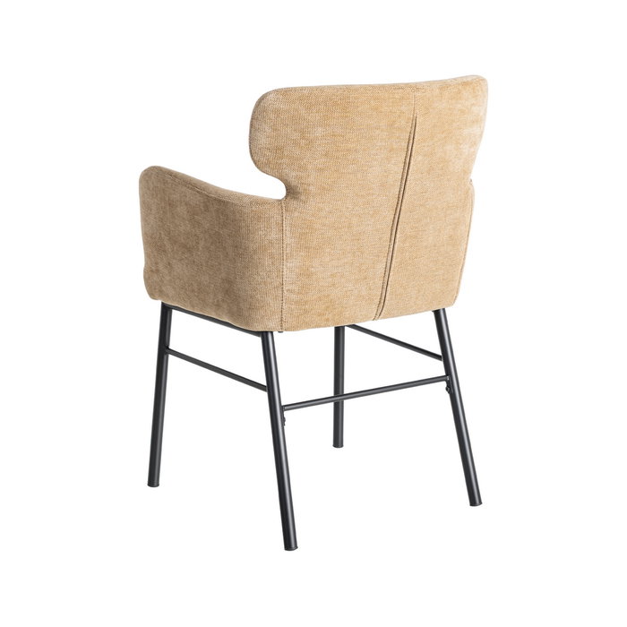 Silla Beige Tejido-Metal Salón 59,50 X 62,50 X 86 cm (Set de 2)