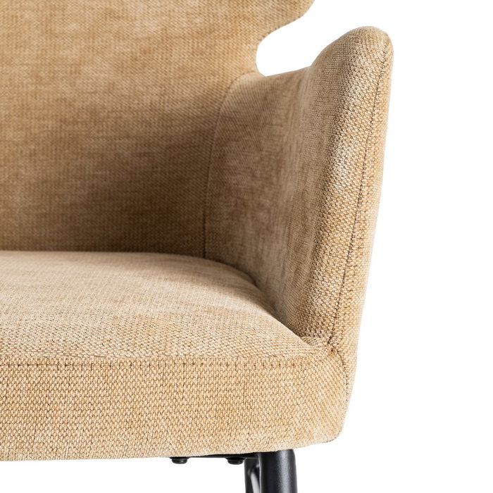 Silla Beige Tejido-Metal Salón 59,50 X 62,50 X 86 cm (Set de 2)