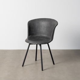 Silla Negro Metal / Simil Piel 53 X 51,50 X 76 cm