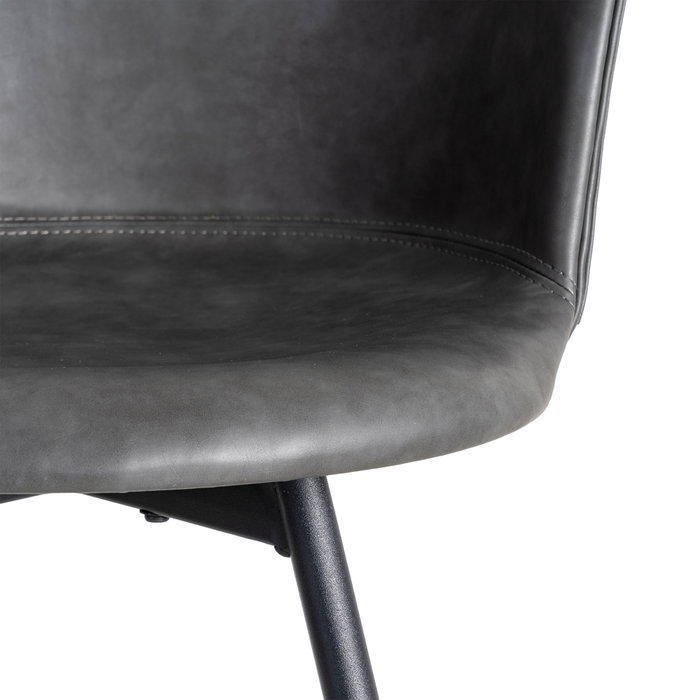 Silla Negro Metal / Simil Piel 53 X 51,50 X 76 cm (Set de 2)