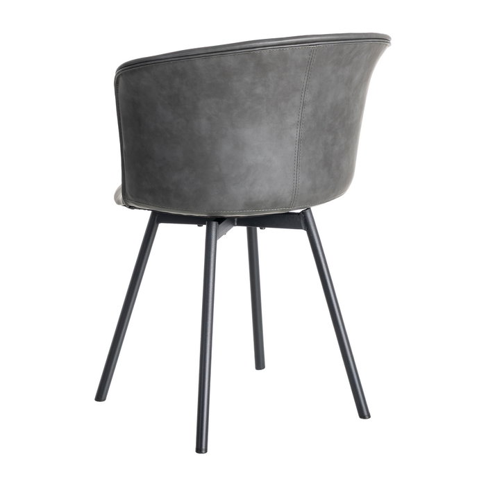 Silla Negro Metal / Simil Piel 53 X 51,50 X 76 cm (Set de 2)