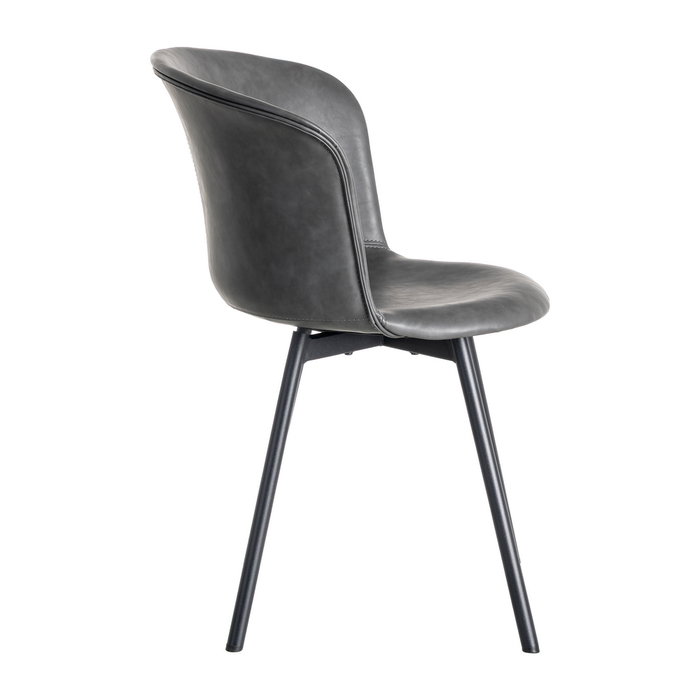 Silla Negro Metal / Simil Piel 53 X 51,50 X 76 cm (Set de 2)