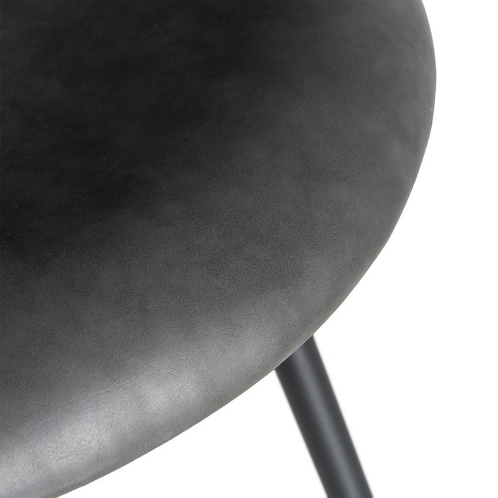 Silla Negro Metal / Simil Piel 53 X 51,50 X 76 cm (Set de 2)