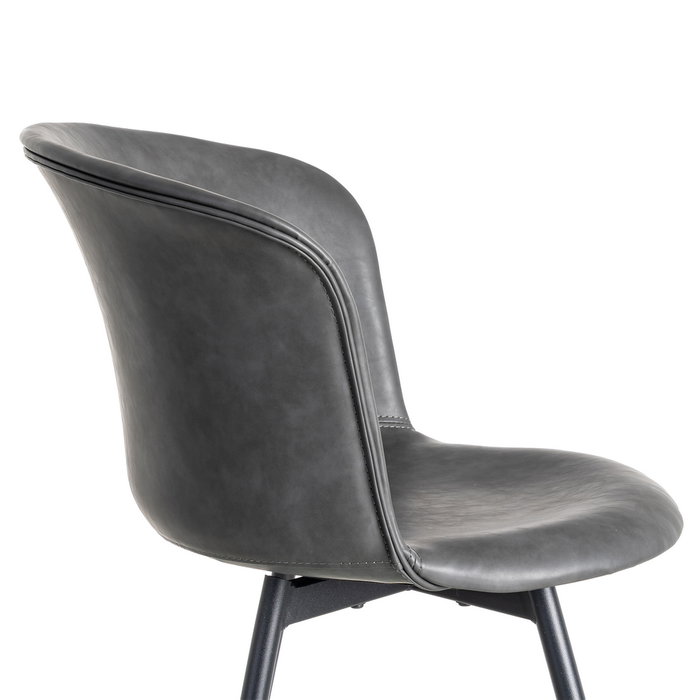 Silla Negro Metal / Simil Piel 53 X 51,50 X 76 cm (Set de 2)