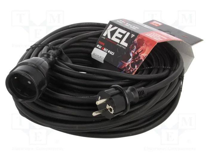 KEL Prolongador de alimentación H05RR-F 3G1,5mm2 30m negro KEL Prolongador de alimentación H05RR-F 3G1,5mm2 30m negro