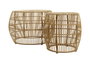 DKD Home Decor Set de 2 Mesas de Centro de Bambú Natural 70x70x50 cm