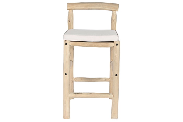 DKD Home Decor Taburete Teca Poliéster 50x50x102 Natural