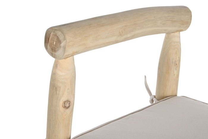 DKD Home Decor Taburete Teca Poliéster 50x50x102 Natural
