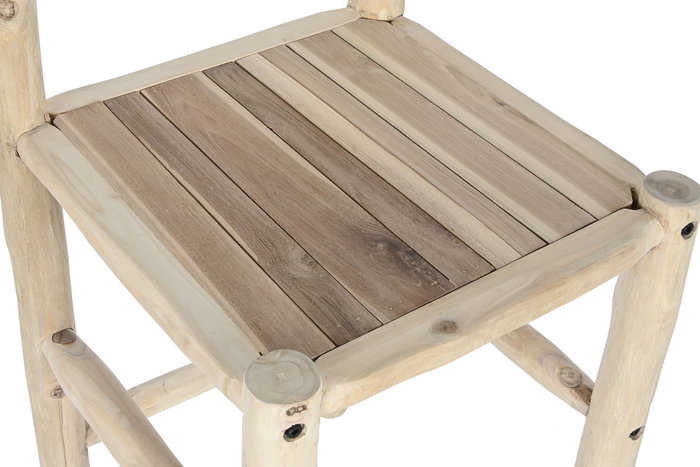 DKD Home Decor Taburete Teca Poliéster 50x50x102 Natural