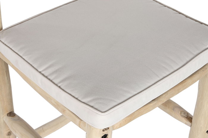 DKD Home Decor Taburete Teca Poliéster 50x50x102 Natural