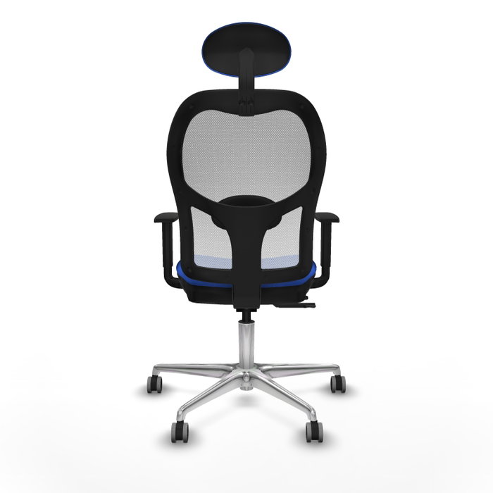 PIQUERAS Y CRESPO Silla de oficina Jorquera con mecanismo Sincro/Traslack, Azul y Blanco