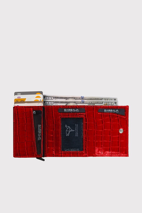Zoozie Bags Cartera Unisex Rojo Piel PU Elegante y Resistente para Hombre y Mujer