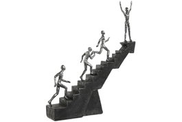 DKD Home Decor Figura de Resina Escalera Gris Oscuro