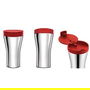 Alessi GIA24 R Mug de Viaje Caffa Acero Inoxidable 18/10 Rojo Cantimplora Térmica Oficina Ciudad