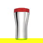 Alessi GIA24 R Mug de Viaje Caffa Acero Inoxidable 18/10 Rojo Cantimplora Térmica Oficina Ciudad