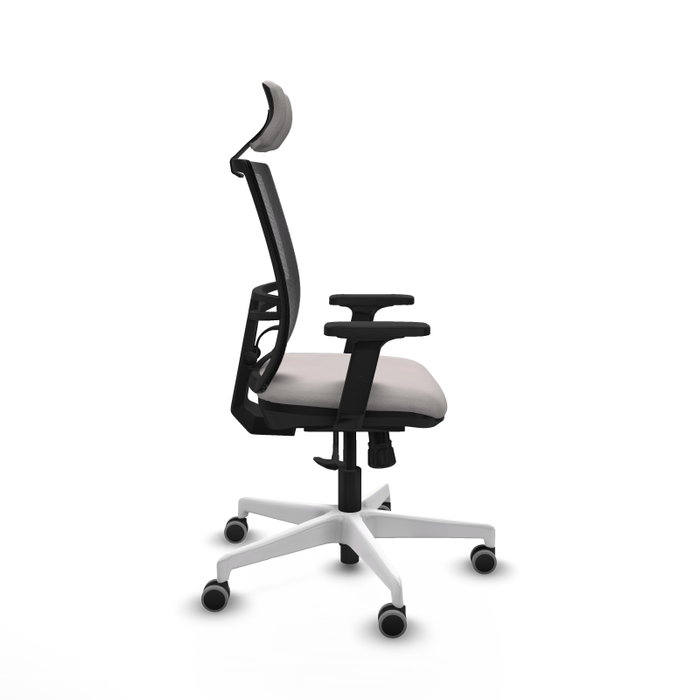 PIQUERAS Y CRESPO Silla de oficina Yunquera con mecanismo Sincro, Blanco y Negro