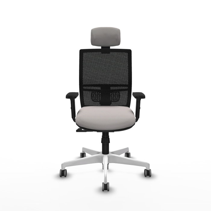 PIQUERAS Y CRESPO Silla de oficina Yunquera con mecanismo Sincro, Blanco y Negro