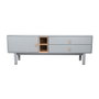 DKD Home Decor Mueble TV MDF PU Gris 140x40x55