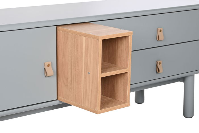 DKD Home Decor Mueble TV Urban Gris MDF y PU 140 x 55 x 40 cm