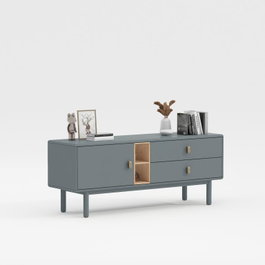 DKD Home Decor Mueble TV Urban Gris MDF y PU 140 x 55 x 40 cm