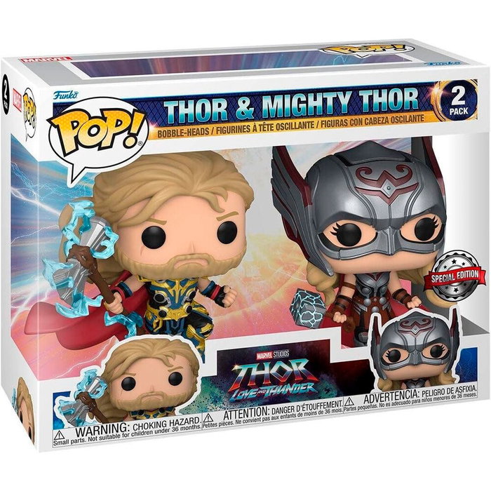 Funko Blister 2 Figuras POP Marvel Thor Love and Thunder Thor & Mighty Thor Exclusive Funko Blister 2 Figuras POP Marvel Thor Love and Thunder Thor & Mighty Thor Exclusive