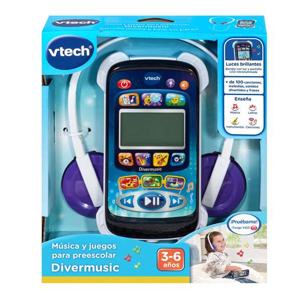 Vtech Divermusic Reproductor Musical y Juegos Plástico para Preescolar, Edad 3-6 años, con Sonidos, Luces, Pilas AAA Incluidas