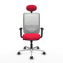 PIQUERAS Y CRESPO Silla de oficina Zulema con mecanismo Sincro, asiento Rojo y respaldo Blanco
