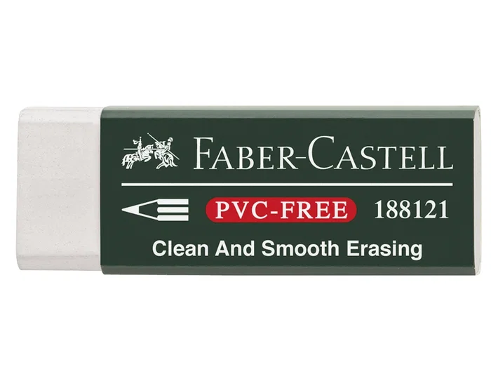 Faber-Castell Goma de Borrar Plástico Blanca para Lápiz Unidad 12x22x63 mm