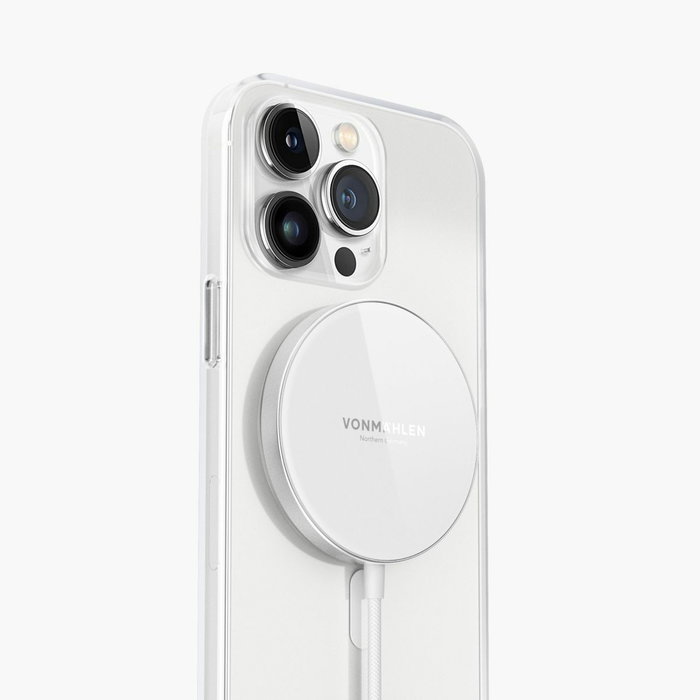 Vonmählen Aura Mini magnet Cargador Inalámbrico Blanco y Plata