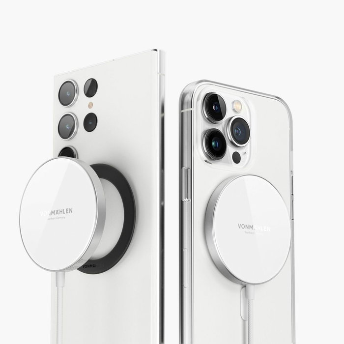 Vonmählen Aura Mini magnet Cargador Inalámbrico Blanco y Plata