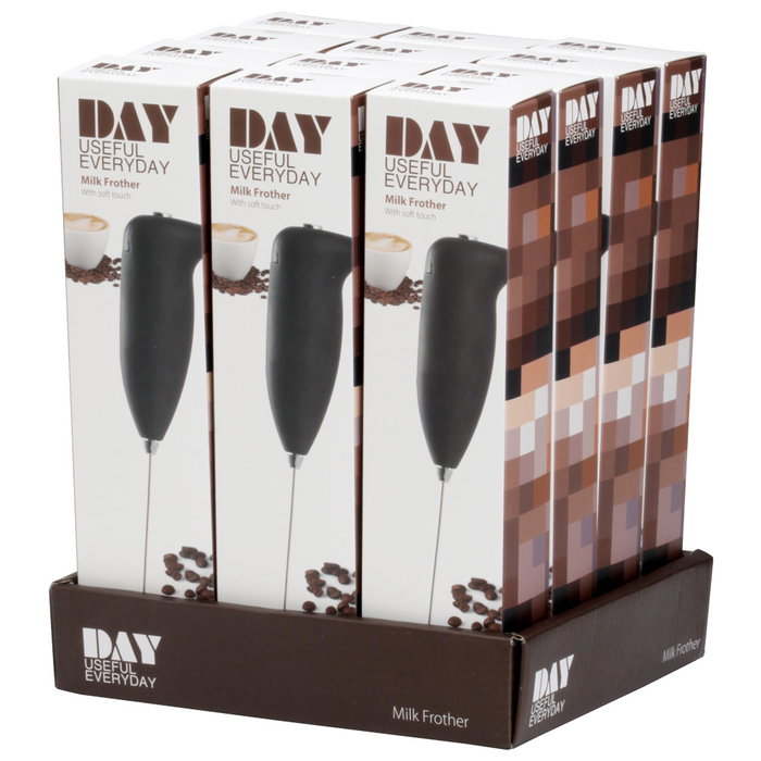 Day Batidor Leche Eléctrico de Acero Inoxidable y Plástico para Espuma de Bebidas