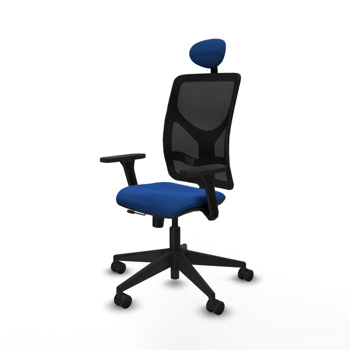 PIQUERAS Y CRESPO Silla de oficina Motilla con mecanismo Sincro/Traslack Azul y Negro