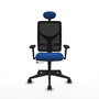 PIQUERAS Y CRESPO Silla de oficina Motilla con mecanismo Sincro/Traslack Azul y Negro
