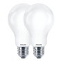 Philips Bombilla LED E27 Estándar, 10.5W (Equivalente 100W), 1521 Lúmenes, Luz Día 4000K, No Regulable, Clase D, Pack de 2 Unidades