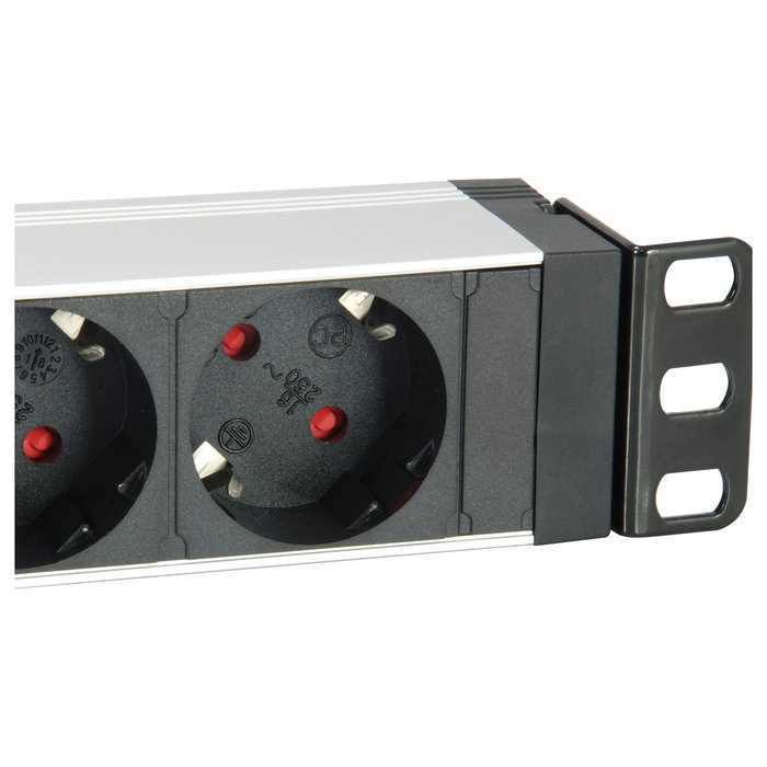 EQUIP Regleta de Pared para Rack 19" 1HE, 7 Tomas C13 con Interruptor y Protección Sobretensiones, Aluminio Negro/Plata, Cable 1.8m, 16A 3500W, Modelo 333309 EQUIP Regleta de Pared para Rack 19" 1HE, 7 Tomas C13 con Interruptor y Protección Sobretensiones, Aluminio Negro/Plata, Cable 1.8m, 16A 3500W, Modelo 333309