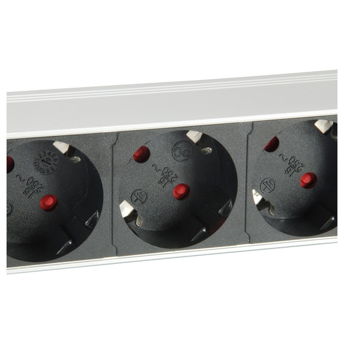 EQUIP Regleta de Pared para Rack 19" 1HE, 7 Tomas C13 con Interruptor y Protección Sobretensiones, Aluminio Negro/Plata, Cable 1.8m, 16A 3500W, Modelo 333309 EQUIP Regleta de Pared para Rack 19" 1HE, 7 Tomas C13 con Interruptor y Protección Sobretensiones, Aluminio Negro/Plata, Cable 1.8m, 16A 3500W, Modelo 333309