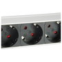 EQUIP Regleta de Pared para Rack 19" 1HE, 7 Tomas C13 con Interruptor y Protección Sobretensiones, Aluminio Negro/Plata, Cable 1.8m, 16A 3500W, Modelo 333309