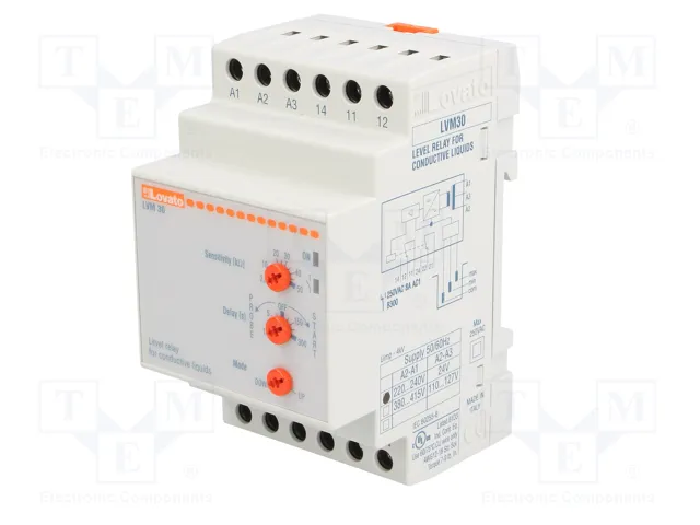 LOVATO ELECTRIC LVM30A240 Relé de monitorización de nivel de líquido conductivo