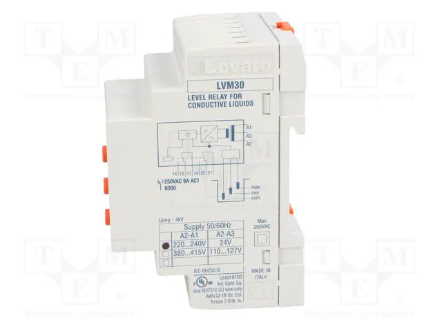 LOVATO ELECTRIC LVM30A240 Relé de monitorización de nivel de líquido conductivo