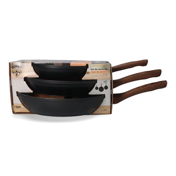 Gourmet Kitchen Set 3 sartenes antiadherentes Serie Eneas Ø20 / Ø24 / Ø28 cm Inducción Gourmet Kitchen Set 3 sartenes antiadherentes Serie Eneas Ø20 / Ø24 / Ø28 cm Inducción